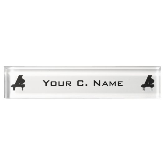 Porte-nom Pour Bureau Piano à queue (Devant)