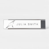 Porte-nom Pour Bureau Pilates Pose Côté Pli (Devant)