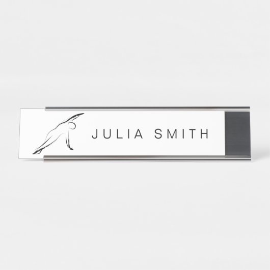 Porte-nom Pour Bureau Pilates Pose Côté Pli (Devant)