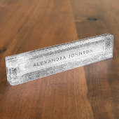 Porte-nom Pour Bureau Pinces à pinces de luxe à huile d'argent (Taille)