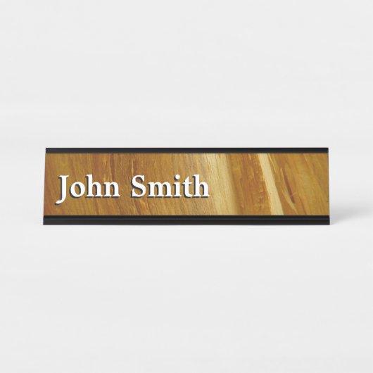 Porte-nom Pour Bureau Pine Wood II Faux Texture en bois (Devant)
