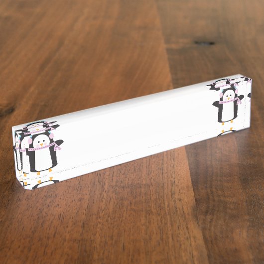 Porte-nom Pour Bureau Pingouin chilien (Taille)