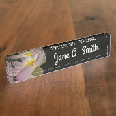 Porte-nom Pour Bureau Pink Lotus Flower III Summer Floral (Taille)