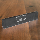 Porte-nom Pour Bureau Pinstripes noires (Taille)