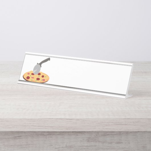 Porte-nom Pour Bureau Pizza (Devant)