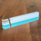 Porte-nom Pour Bureau Plage du Paradis tropical (Taille)