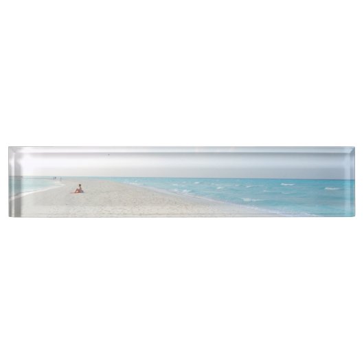 Porte-nom Pour Bureau Plage océanique (Devant)