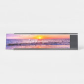 Porte-nom Pour Bureau Plage Sunset Côte Été Vagues océaniques (Devant)