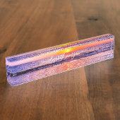 Porte-nom Pour Bureau Plage Sunset Côte Été Vagues océaniques (Taille)