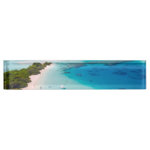 Porte-nom Pour Bureau Plage tropicale