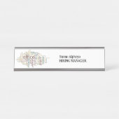 Porte-nom Pour Bureau Plain Moderne White Hiring Manager Nom du bureau P (Devant)