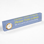 Porte-nom Pour Bureau Plain "S'il vous plaît prenez place"