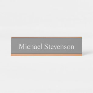 Porte-nom Pour Bureau Plaine moderne minimaliste gris