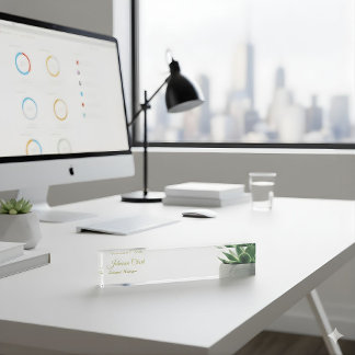 Porte-nom Pour Bureau Plante grasse élégante Bureau personnalisé Végétal