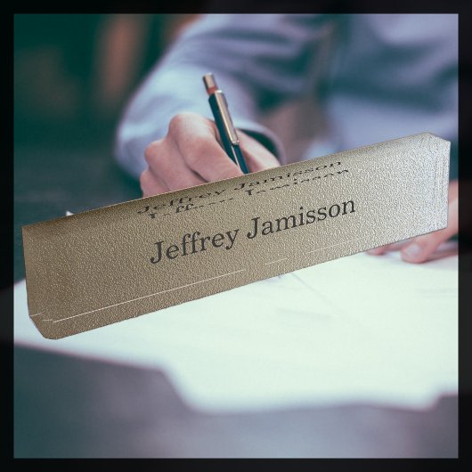 Porte-nom Pour Bureau Plaque De Bureau Acrylique, Design Dégradé Chrome