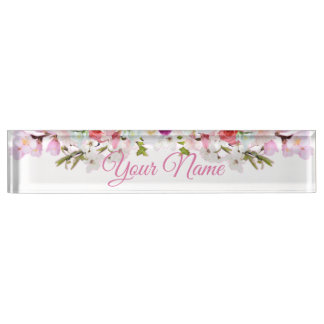 Porte-nom Pour Bureau Plaque de bureau - Fleur