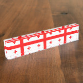 Porte-nom Pour Bureau Plaque de bureau patriotique avec Drapeau de Géorg (Taille)