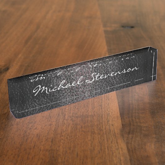 Porte-nom Pour Bureau Plaque de configuration professionnelle en cuir (Taille)