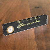 Porte-nom Pour Bureau Plaque De Désignation Du Bureau Avec Horloge (Taille)
