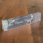 Porte-nom Pour Bureau Plaque de nom de l'ours noir (Taille)