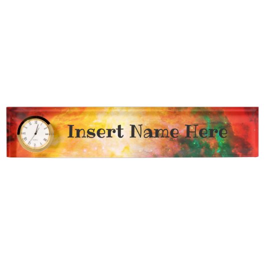 Porte-nom Pour Bureau Plaque de nom d'horloge (Devant)