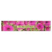 PORTE-NOM POUR BUREAU PLAQUE DE NOM DU BUREAU ROSE PETUNIAS (Devant)