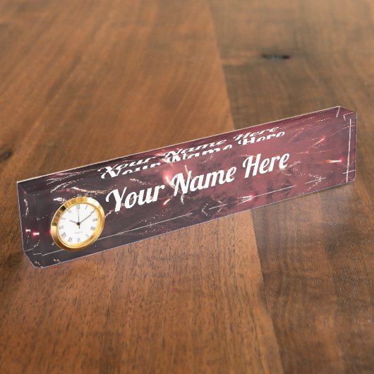 Porte-nom Pour Bureau Plaque de nom Fireworks (Taille)