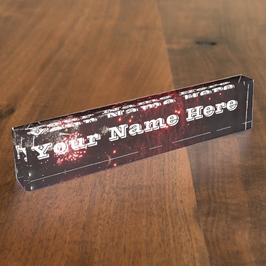 Porte-nom Pour Bureau Plaque de nom Fireworks (Taille)