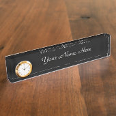 Porte-nom Pour Bureau Plaque de nom personnalisée avec horloge (Taille)