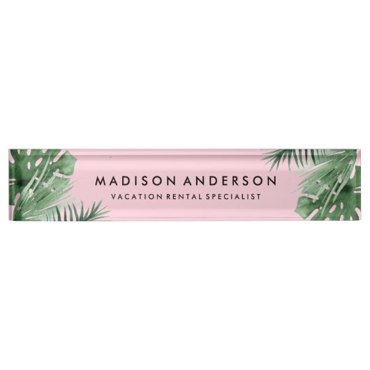 Porte-nom Pour Bureau Plaque d'identification de bureau de tropiques (Devant)