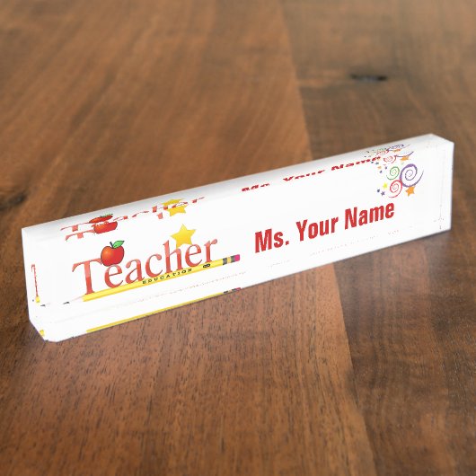 Porte-nom Pour Bureau Plaque d'identification de bureau d'éducateur (Taille)