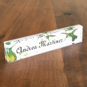 Porte-nom Pour Bureau Plaque d'identification de colibris (Taille)