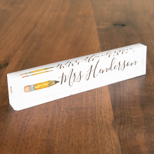 Porte-nom Pour Bureau Plaque d'identification de crayon de cadeau simple (Taille)