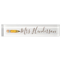 Plaque d'identification de crayon de cadeau simple