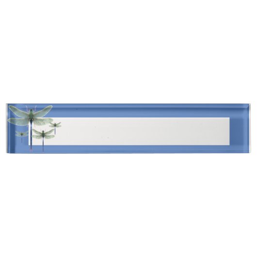 Porte-nom Pour Bureau Plaque d'identification de la libellule arc-en-cie (Devant)