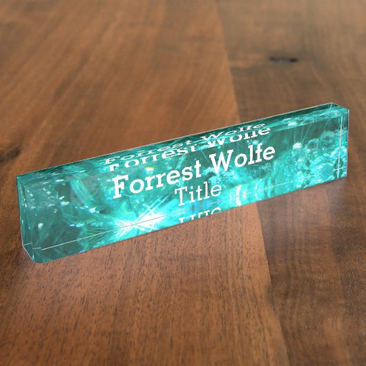 Porte-nom Pour Bureau Plaque d'identification de quartz de turquoise (Taille)