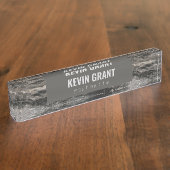 Porte-nom Pour Bureau Plaque d'identification de texture de pierre de ma (Taille)