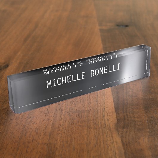 Porte-nom Pour Bureau Plaque d'identification d'entreprise lisible Gris  (Taille)