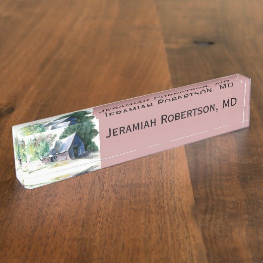 Porte-nom Pour Bureau Plaque d'identification - Grange rurale (Taille)