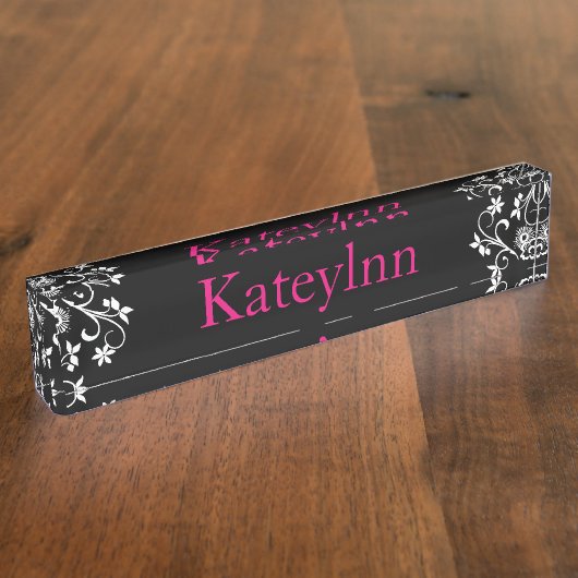 Porte-nom Pour Bureau Plaque d'identification personnalisée de (Taille)