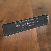 Porte-nom Pour Bureau Plaque d'identification unique Black Elegant Denta (Taille)