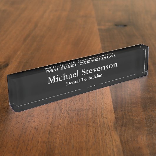 Porte-nom Pour Bureau Plaque d'identification unique Black Elegant Denta (Taille)