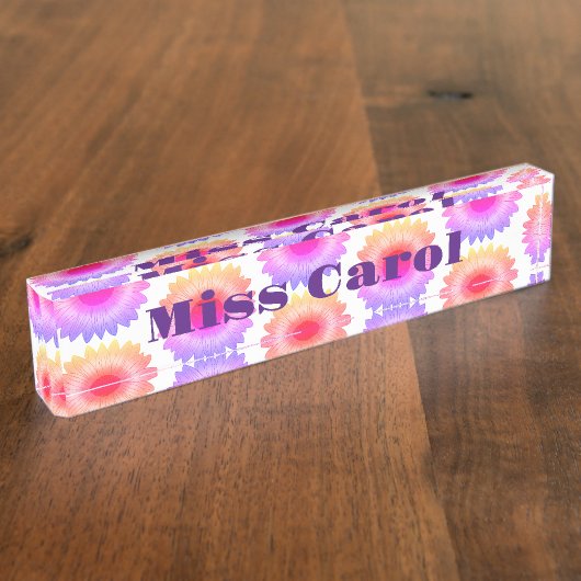 Porte-nom Pour Bureau Plaque rouge bureau rose (Taille)