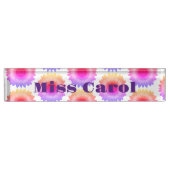 Porte-nom Pour Bureau Plaque rouge bureau rose (Devant)