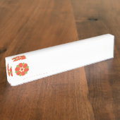 Porte-nom Pour Bureau Plaque rouge du bureau à fleurs (Taille)