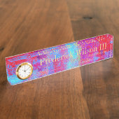 Porte-nom Pour Bureau Plaque signalétique acrylique de bureau d'art (Taille)