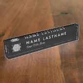 Porte-nom Pour Bureau Plaque signalétique élégante du bureau noir (Taille)