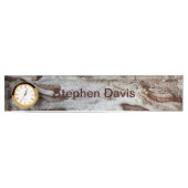 Porte-nom Pour Bureau Plaque signalétique en bois d'écorce d'arbre (Devant)