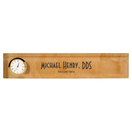 Porte-nom Pour Bureau Plaque signalétique orange rustique chique de (Devant)