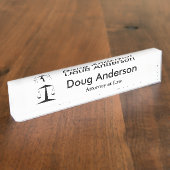 Porte-nom Pour Bureau Plaque signalétique personnalisée d'avocat (Taille)